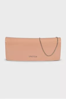 Patent leather clutch on a chain