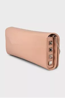 Patent leather clutch on a chain