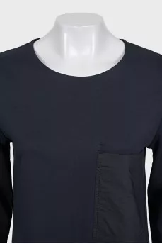 Straight-cut dress with a patch pocket