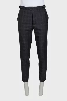 Men's three-piece suit in a checkered print