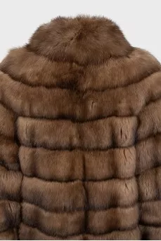 Brown fur coat made of natural fur
