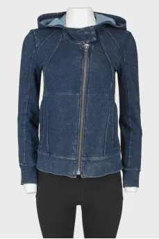 Knitted zippered hoodie