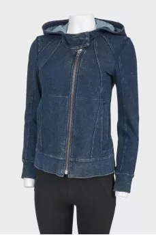 Knitted zippered hoodie