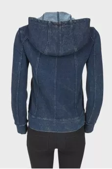 Knitted zippered hoodie