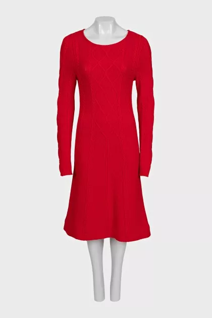Red wool dress