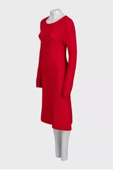 Red wool dress