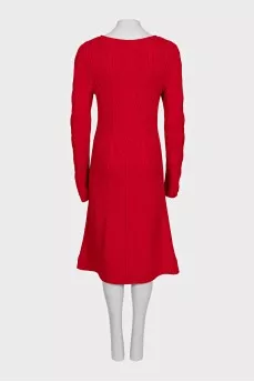 Red wool dress