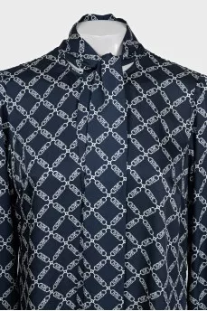 Straight-cut dress with a signature print