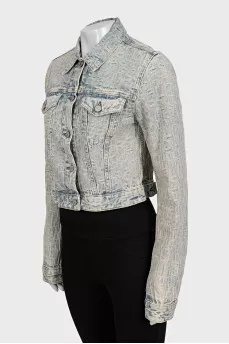 Blue denim jacket with pockets