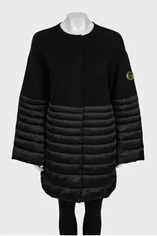 Black combination coat with tag