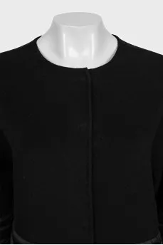 Black combination coat with tag