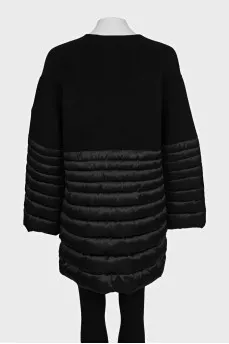 Black combination coat with tag