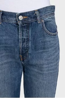 Blue straight-leg jeans