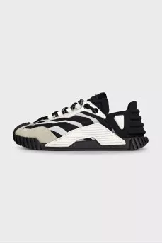 Black and white combination sneakers