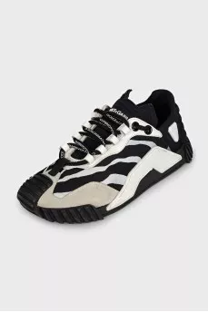 Black and white combination sneakers
