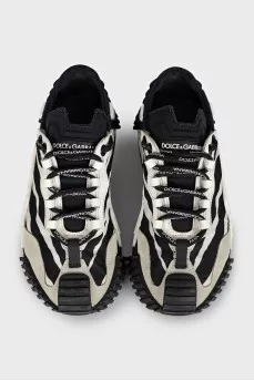 Black and white combination sneakers