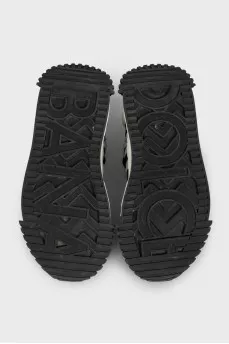 Black and white combination sneakers