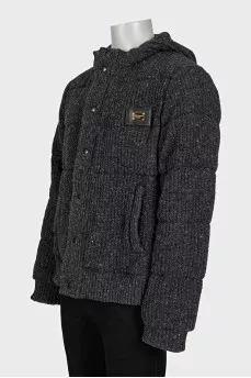 Men's gray jacket with a hood