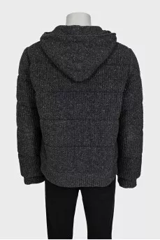 Men's gray jacket with a hood
