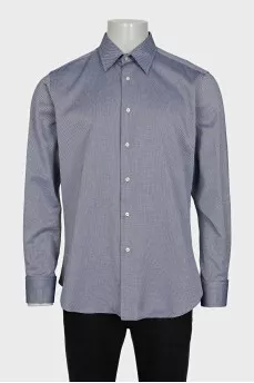 Men's white shirt with a small blue print