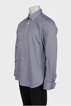 Men's white shirt with a small blue print