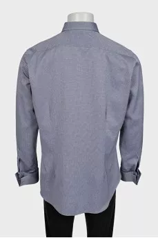 Men's white shirt with a small blue print