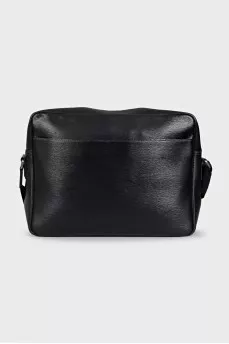 Men's black leather briefcase