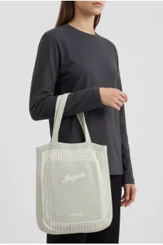 Green knitted shopper