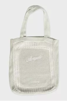 Green knitted shopper