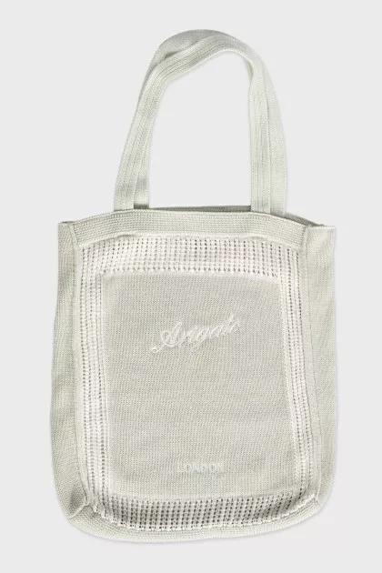 Green knitted shopper