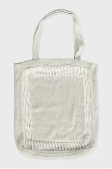 Green knitted shopper