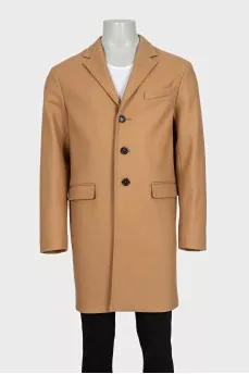Men's beige single-breasted coat with tag