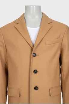 Men's beige single-breasted coat with tag