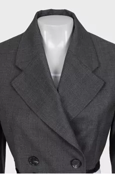Cropped double-breasted jacket in gray