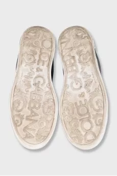 Black leather Portofino sneakers