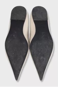 Leather ballet flats with laces