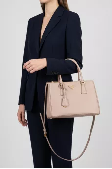 Бежевий шкіряний тоут Galleria