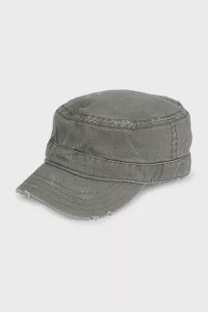 Men's green distressed cap