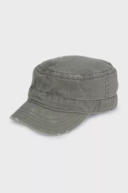 Men's green distressed cap