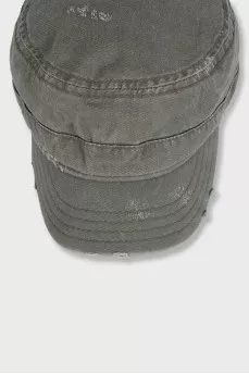 Men's green distressed cap