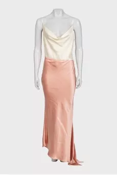 Two-tone satin dress