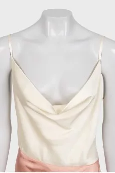 Two-tone satin dress