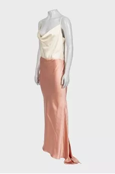 Two-tone satin dress