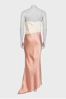 Two-tone satin dress