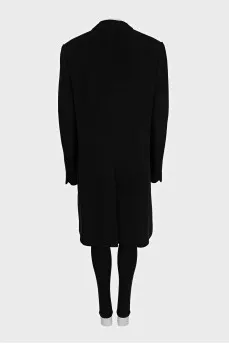 Men's black single-breasted button-down coat