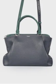 Шкіряна сумка C De Cartier чорно-зелена