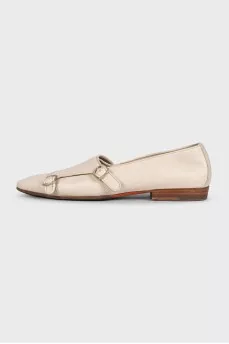 Beige ballet flats with straps