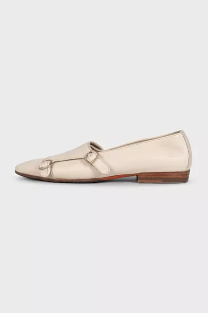 Beige ballet flats with straps