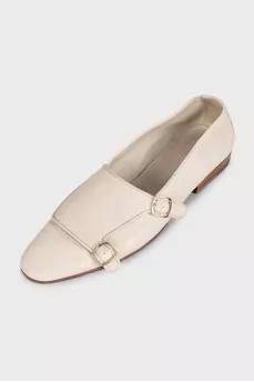 Beige ballet flats with straps