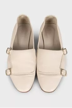 Beige ballet flats with straps